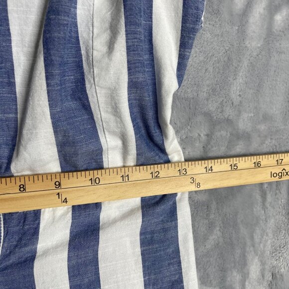 Japna Wide Leg Blue White Stripe Jumpsuit Women S Cotton Tie Back Preppy Coastal - Picture 7 of 9